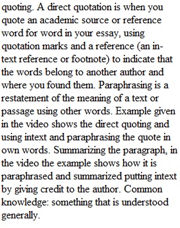 Quoting Vs. Citing